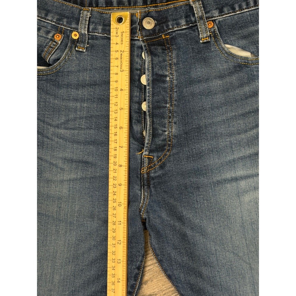 Levis 501 Original Fit Blue Straight Leg Button Fly Jeans 34x34 (34x32) Western - Picture 7 of 12